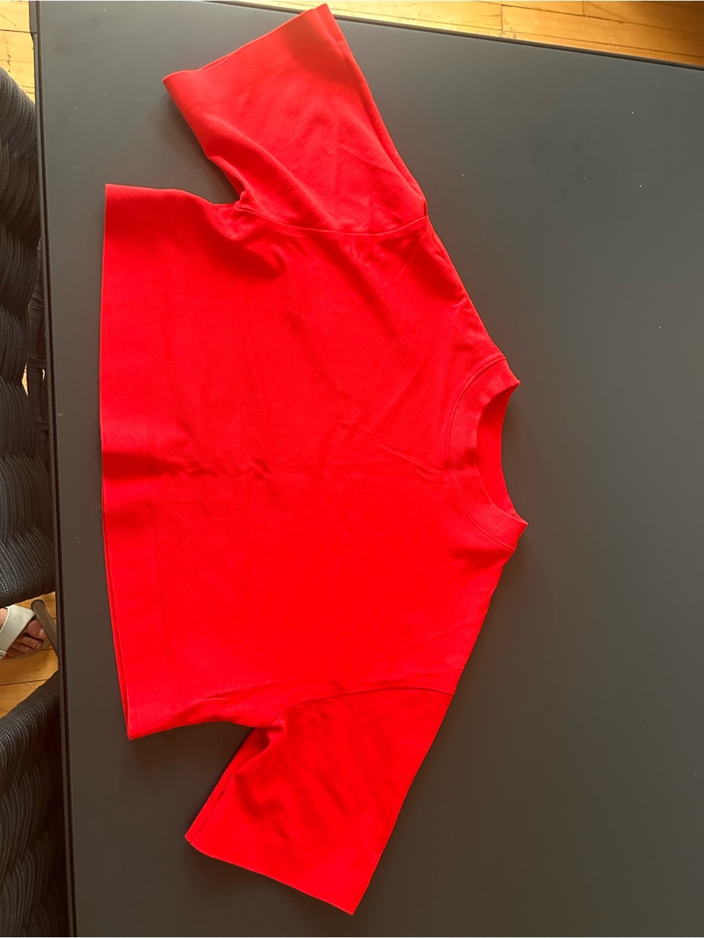 COS Bright Red Short-Sleeve Crop Top